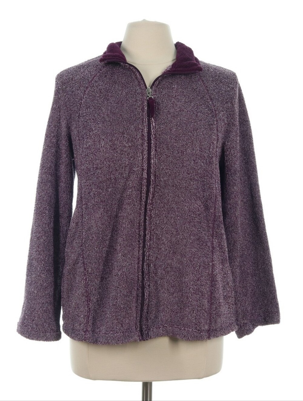 Stan Herman Purple Plush Fleece Full Zip Lounge Jacket SP